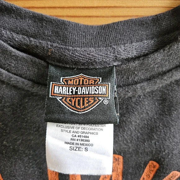 Harley-Davidson Womens Black Sweatshirt with Orange Logo - Picture 3 of 4